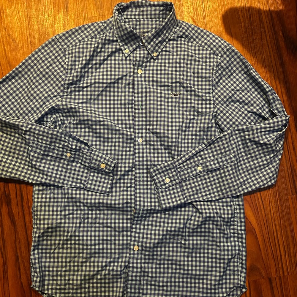 Vineyard Vines adults Blue Checkered Shirt